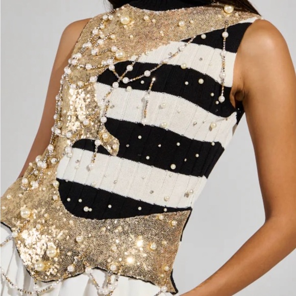 Gold and Black Sequin Top - Picture 10 of 11